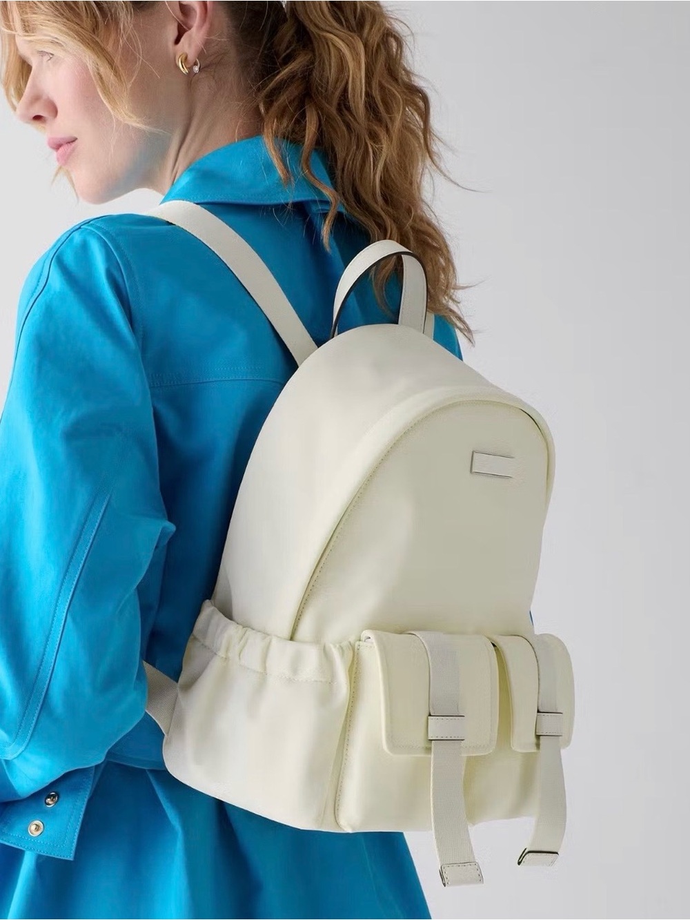 New KATE SPADE Carter Nylon Cargo Backpack - Cream Meringue